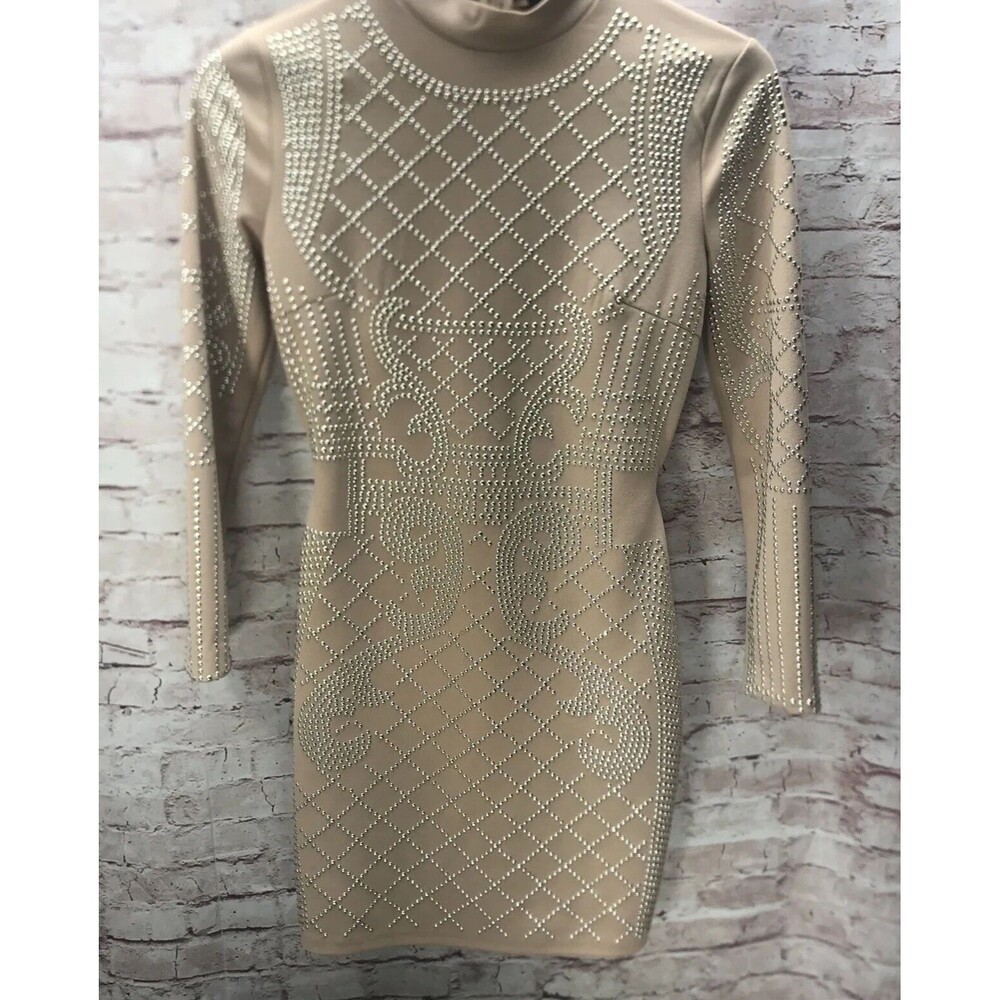 Akira Bodycon Dress Size Medium Beaded Long Sleeve Mini After 5 Party Wedding
